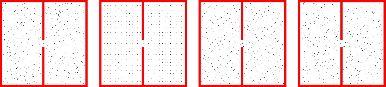 Uniform sampling strategies: Random, Grid, Halton, Cell-based.