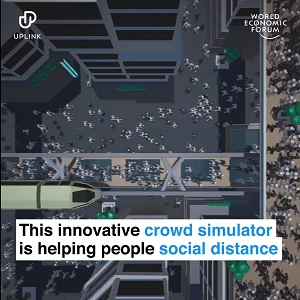 Coronavirus using crowd simulation to encourage social distancing