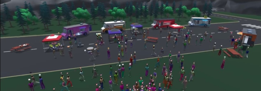 Crowd simulation and LLMs