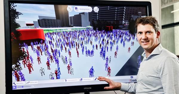 Software for simulating pedestrians in 1.5-meter society