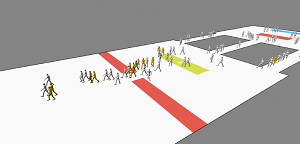 Reinforcement learning with crowd simulation