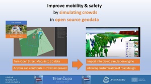 Improve mobility and safety by simulating crowds in open source geodata