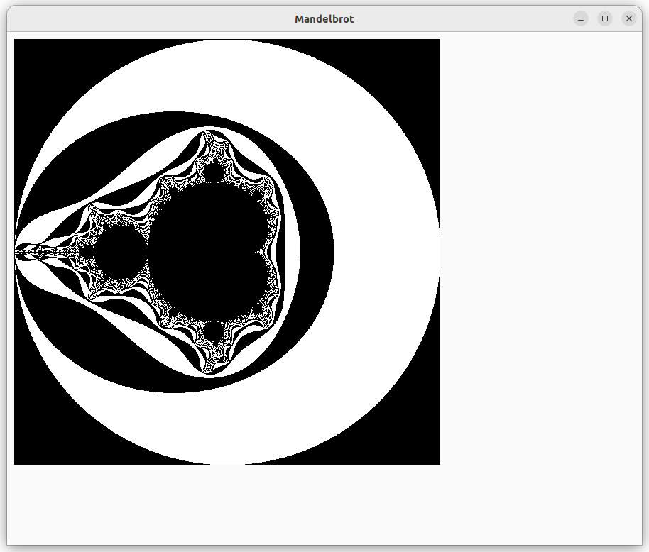 window with badly resized mandelbrot image