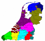 De indeling van de Nederlandse dialecten op basis van zinsbouwvariatie na een clusteranalyse (Ward's methode). Deze animatie groepeert het Nederlandse taalgebied, enkel op basis van zinsbouwvariatie, eerst in 12 dialectgebieden, vervolgens in 11, 10, 9, etc., tot uiteindelijk 2 dialectregio's overblijven, waarna de animatie wordt herhaald.