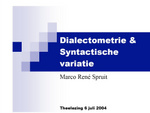 Dialectometrie & Syntactische variatie