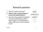 Research questions