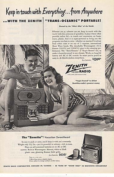 Vintage Zenith Transoceanic Shortwave Radio Wave Magnet Antenna
